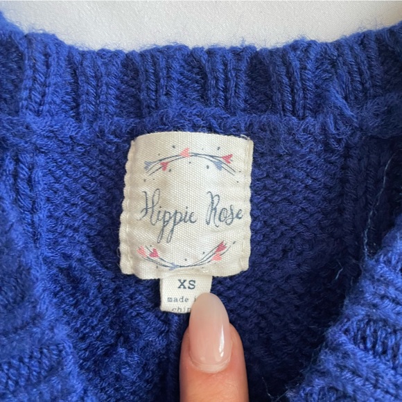 Hippie Rose Blue Pull Over Sweater - Picture 2 of 4
